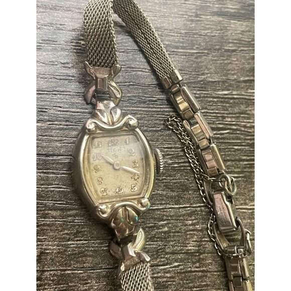 Antique Elgin Watch Art Deco MCM Speidel RGP mesh band 1920's Vintage Gold - Picture 5 of 8